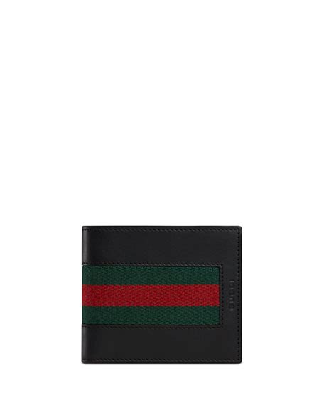 unboxing of gucci web leather wallet|Gucci leather bifold wallet.